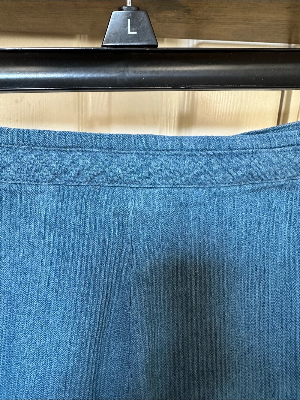 Ellen Tracy Linen Blend Wide-Leg Drawstring Pants in Denim Blue - Picture 4 of 9